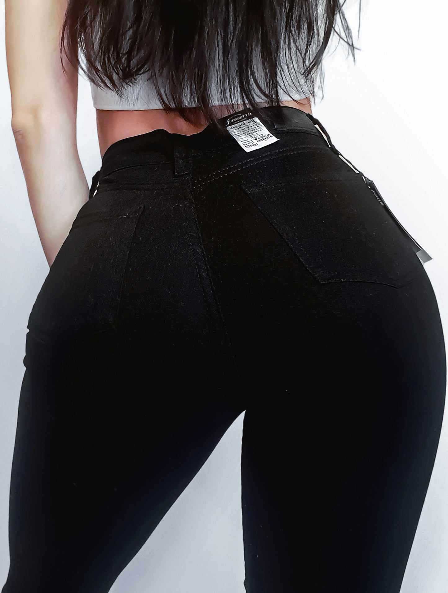Medium Waist Skinny Ankle Split Jeans In Black