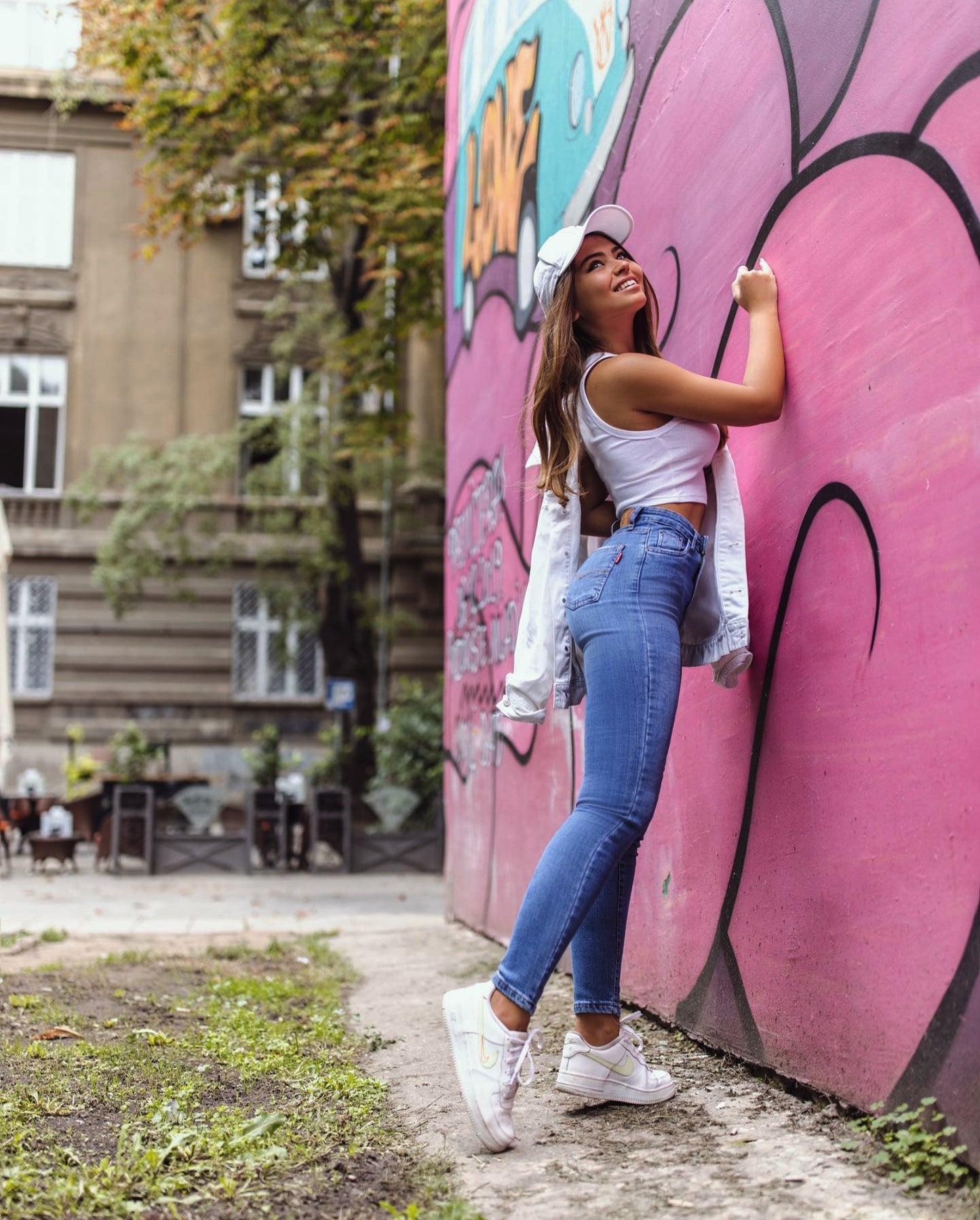 High Waist Skinny Jeans In Light Washed Blue