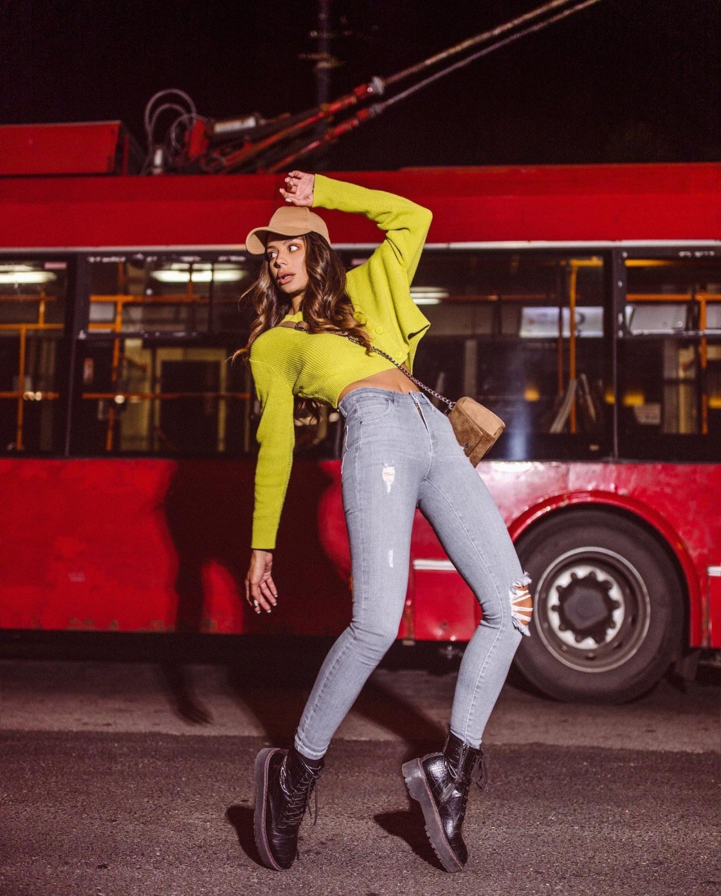 High Waist Skinny Jeans In Light Gray