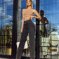 High Waist Straight Leg Jeans In Washed Black
