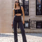 High Waist Straight Leg Jeans In Washed Black