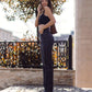 High Waist Straight Leg Jeans In Washed Black