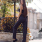High Waist Straight Leg Jeans In Washed Black