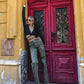 High Waist Cargo Straight Leg Jeans In Olive Green